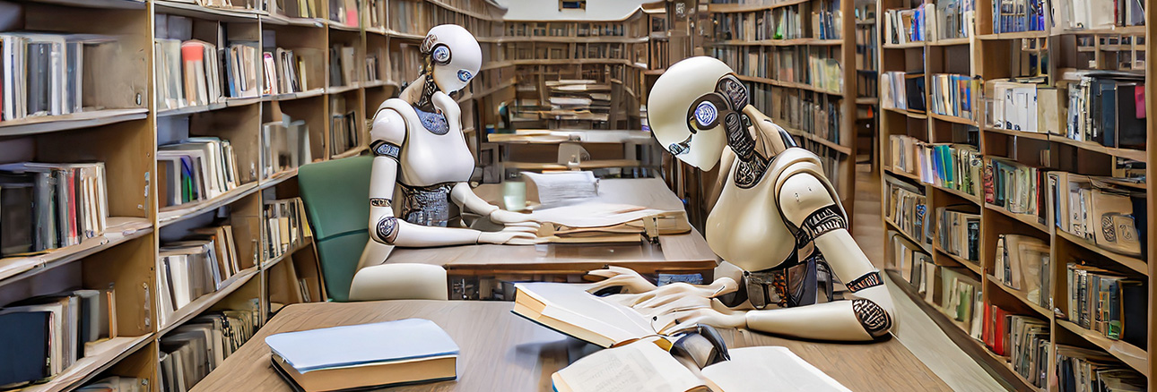 Firefly-a-few-fembots-in-a-library,-reading-and-studying-14015