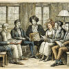 Firefly-woodcut-of-a-group-of-Victorian-people-in-a-book-club-96149